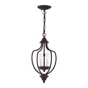 Home Basics 3-Light Bronze Convertible Mini Chandelier