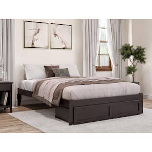 Colorado Espresso Queen Solid Wood Storage Platform Bed with Foot Drawer and USB Charger
