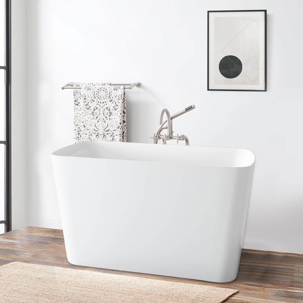 Mokleba 47 in. Acrylic Flatbottom Not Whirlpool Freestanding Japanese