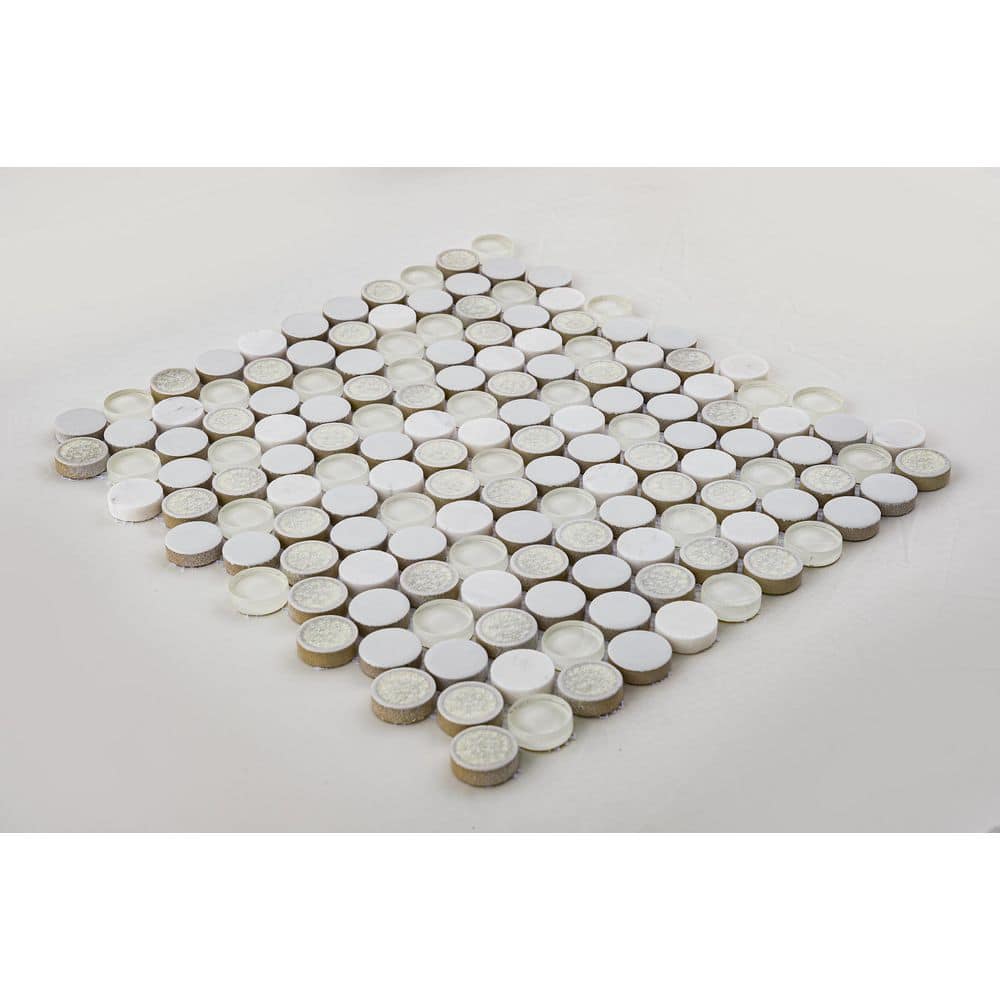 Gray Penny Round Ceramic Mosaic Tile for Kitchen and Bathroom