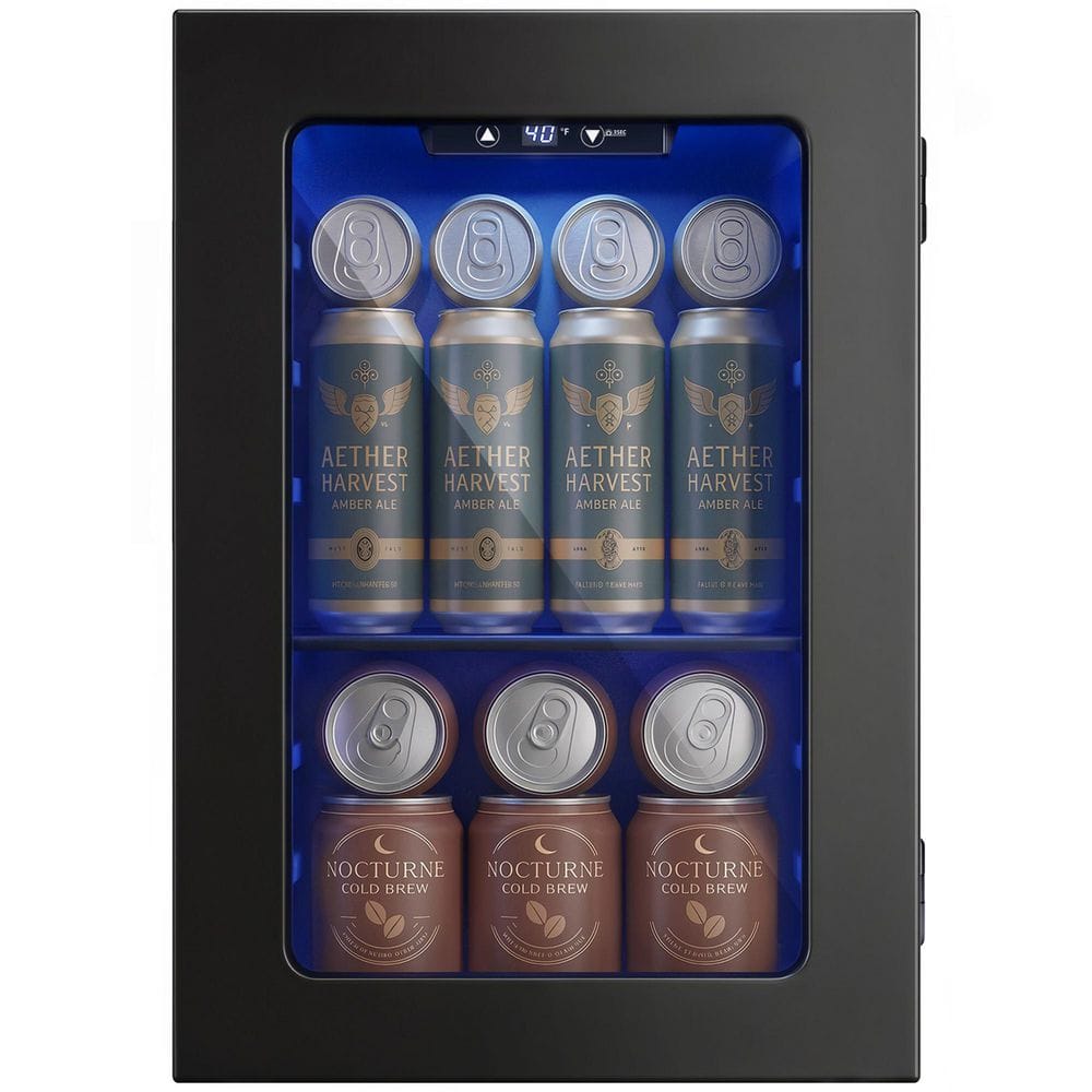 SIMZLIFE 11 in. Single Zone 6-Wine Bottles and 24-Cans Beverage