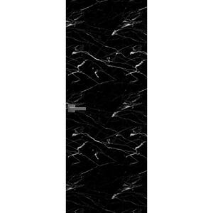 28 in. x 84 in. Unassembled Right-Hand/Outswing Wood Marquina Color Flush Mount Hidden Door with Black Hinge Finish