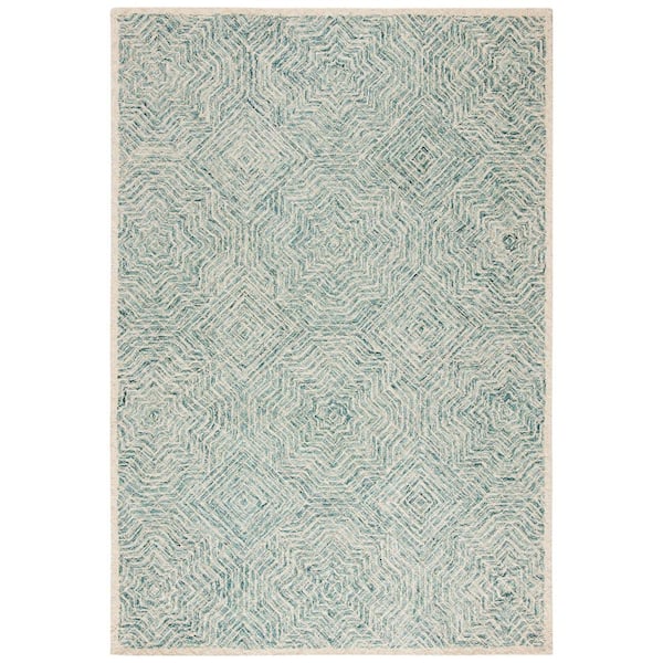 SAFAVIEH Capri Blue/Ivory Doormat 3 ft. x 5 ft. Diamond Geometric Area Rug