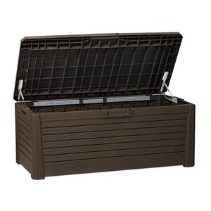 145 Gal. 58 in. x 28 in. Brown Florida Deck Storage Chest Box for Outdoor Furniture