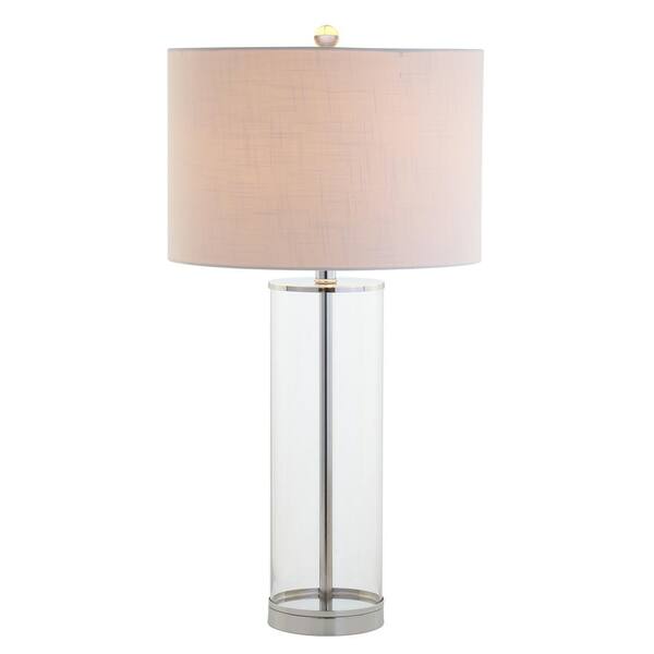 Jonathan Y Harper 29 In Clear Chrome, Tall Clear Glass Table Lamps