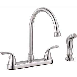 Westlake Double Handle Standard Kitchen Faucet with Side-Sprayer in Chrome