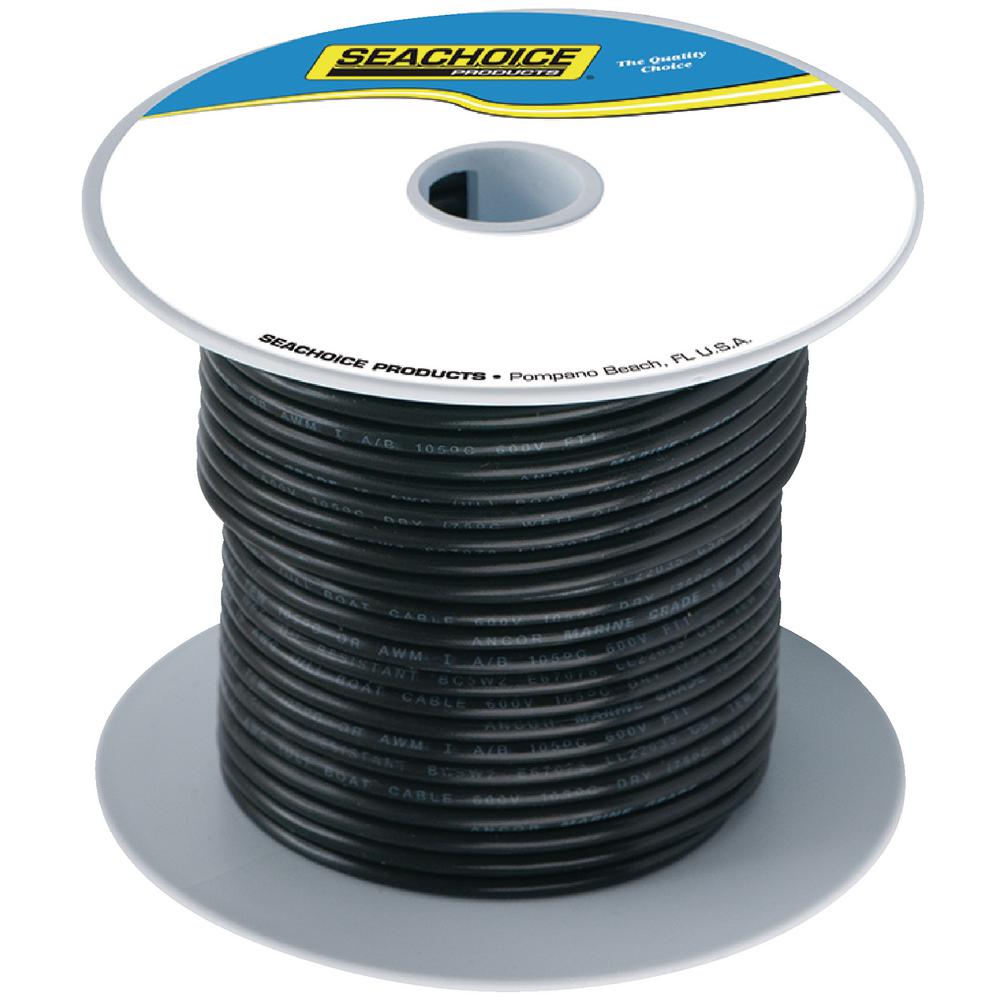 Tinned Copper Marine Wire, 8 AWG, Black, 100 ft.