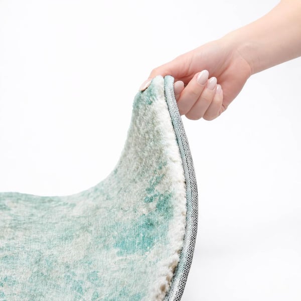 Dream Shag Premium Machine Washable Abstract ADS724 Aqua 5 ft. x 7 ft. 6 in. Area Rug