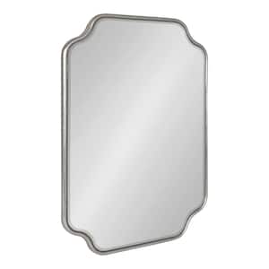 Plumley Scalloped 24 in. H x 18 in. W Glam Irregular Framed Silver Wall Mirror