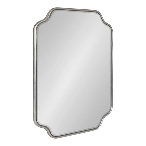 Kate and Laurel Plumley Scalloped 24 in. H x 18 in. W Glam Irregular Framed Silver Wall Mirror