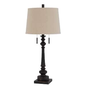 31.5 in. Rustic Iron Resin Table Lamp With Shade