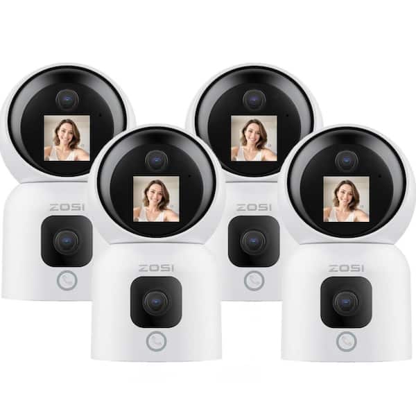 ZOSI C528M 6MP(23MP) Wired Indoor Plug-in Smart Home Security Camera, 360 PT Baby Pet Monitor,1-Touch Call, 2.4G/5G - 4-Pack