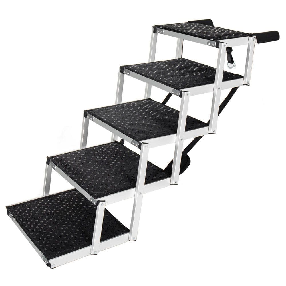 Aluminum Frame Foldable Dog Stairs, 5 Steps Heavy Duty Pet Ramp with Non Slip Surface and Soft Foam Handle price history on PriceWatchPro