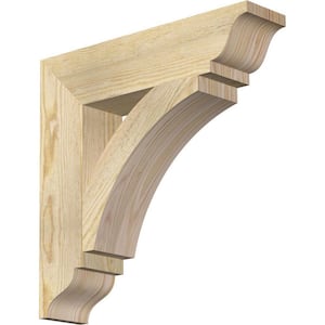 4 in. x 18 in. x 18 in. Douglas Fir Thorton Traditional Rough Sawn Bracket