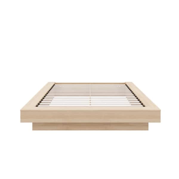 Marconi Beige Wood Frame Queen Size Platform Bed