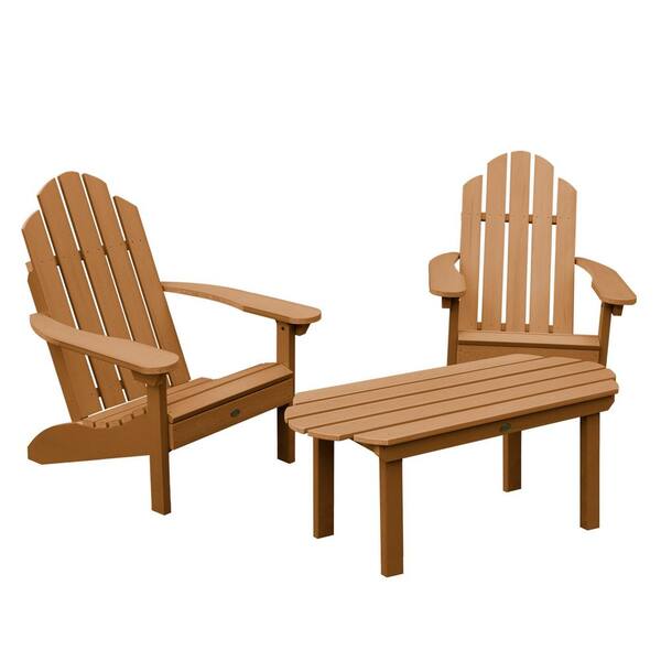 Highwood Classic Westport Toffee 3-Piece Recycled Plastic Outdoor Conversation Set