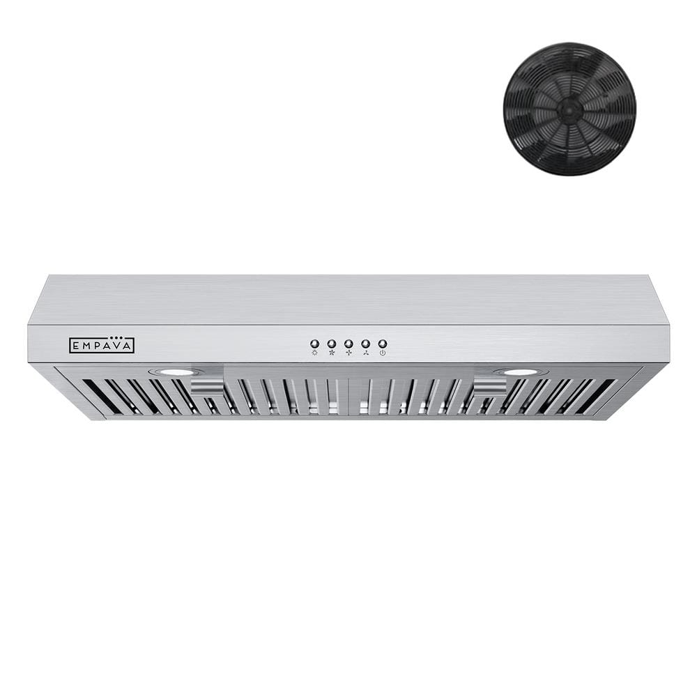Ultra Slim 30 in. Ductless Under Cabinet Range Hood-Stainless Steel, 3-Speed, LED Lights, Carbon Filter, ETL Certified