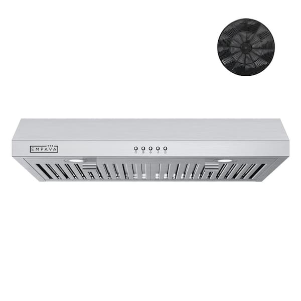 Ultra Slim 30 in. Ductless Under Cabinet Range Hood-Stainless Steel, 3-Speed, LED Lights, Carbon Filter, ETL Certified