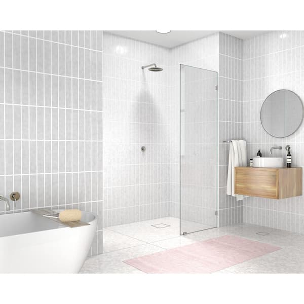 Fixed glass shower deals panel