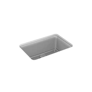 Cairn 27.5 in. x 18.3125 in. x 9.5 in. Neoroc Granite Composite Undermount Single-Bowl Kitchen Sink in Matte Grey