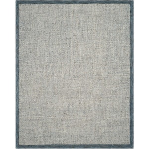 Abstract Navy/Ivory 8 ft. x 10 ft. Border Area Rug