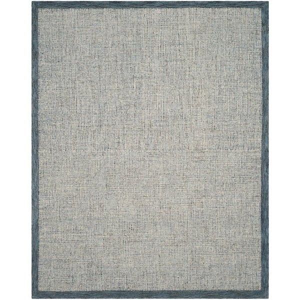 SAFAVIEH Abstract Navy/Ivory 9 ft. x 12 ft. Border Distressed Area Rug