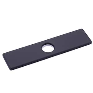 10 in. x 2.44 in. x 0.33 in. Stainless Steel Kitchen Sink Faucet Hole Cover Deck Plate Escutcheon in Black