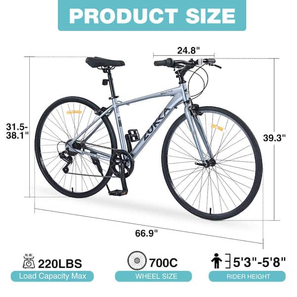 Tenleaf 27.5 in. Gray Adult Shimano 7 Speed Hybrid Bike
