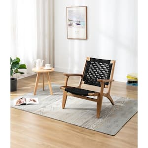 Harrison Black and Oak Woven Chair (1)