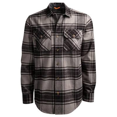 Woodfort Men's XL Vintage Indigo/Black Check Heavy Weight Flannel Button Down Work Shirt
