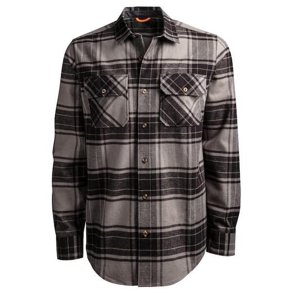 Timberland PRO Woodfort Men's 2XL Vintage Indigo/Black Check Heavy Weight Flannel Button Down Work Shirt
