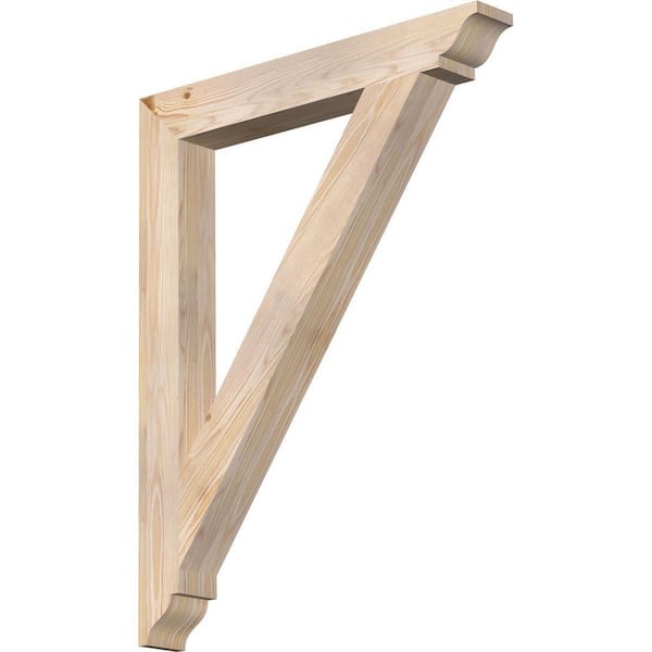 Ekena Millwork 3.5 in. x 36 in. x 28 in. Douglas Fir Traditional Smooth Bracket