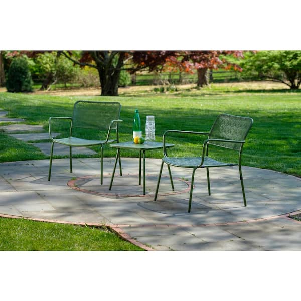 Alfresco Home Moss Martini Iron Low Profile Stackable Lounge Chair Moss