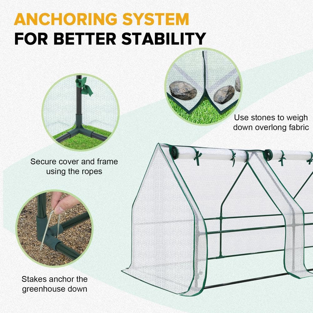 Green 96'' x 36'' x 36'' Mini Tunnel Greenhouse with Bubble Film Cover