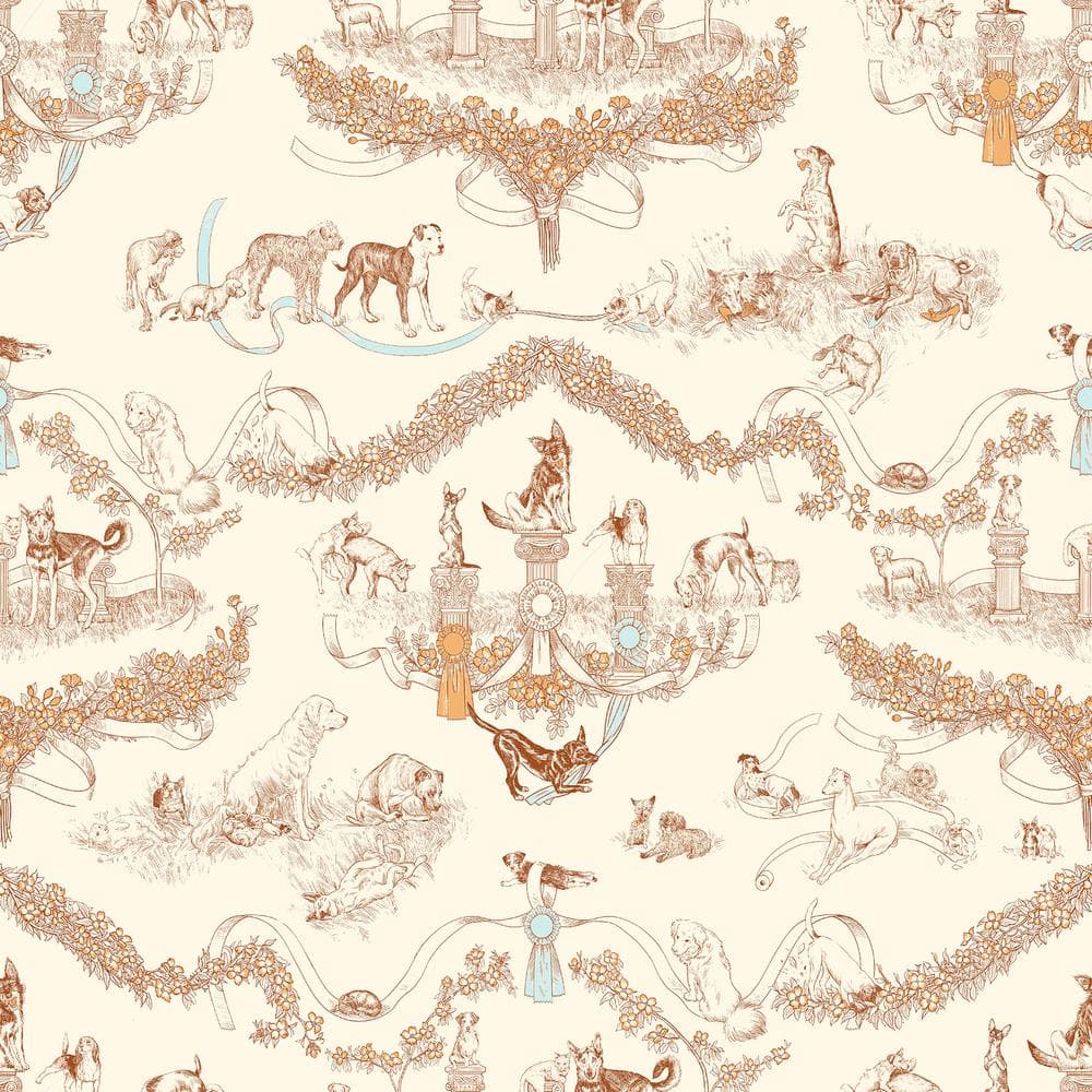rachel antonoff NuWallpaper Orange Worst in Show Matte Vinyl Peel and Stick Wallpaper price history on PriceWatchPro