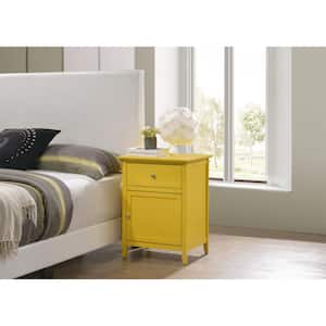 Lzzy 1-Drawer Yellow Nightstand (25 in. H x 19 in. W x 15 in. D)