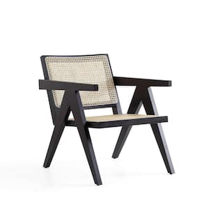 Hamlet Black and Natural Cane Accent Arm Chair