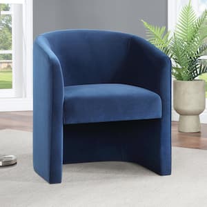 Iris Indigo Blue Velvet Accent Barrel Chair