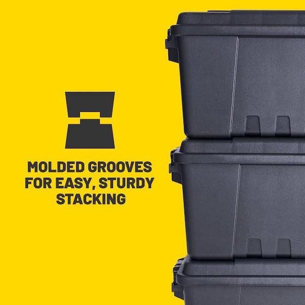 Plano 27 Gal. Waterproof Storage Box in Black PLA1919WP - The Home Depot