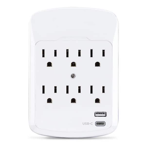 CyberPower 6-Outlet Surge Protector USB-A USB-C Wall Tap