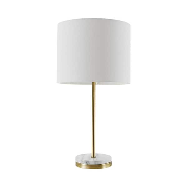 Globe Electric Versailles 19 in. Soft Gold Table Lamp with Faux Marble Accent