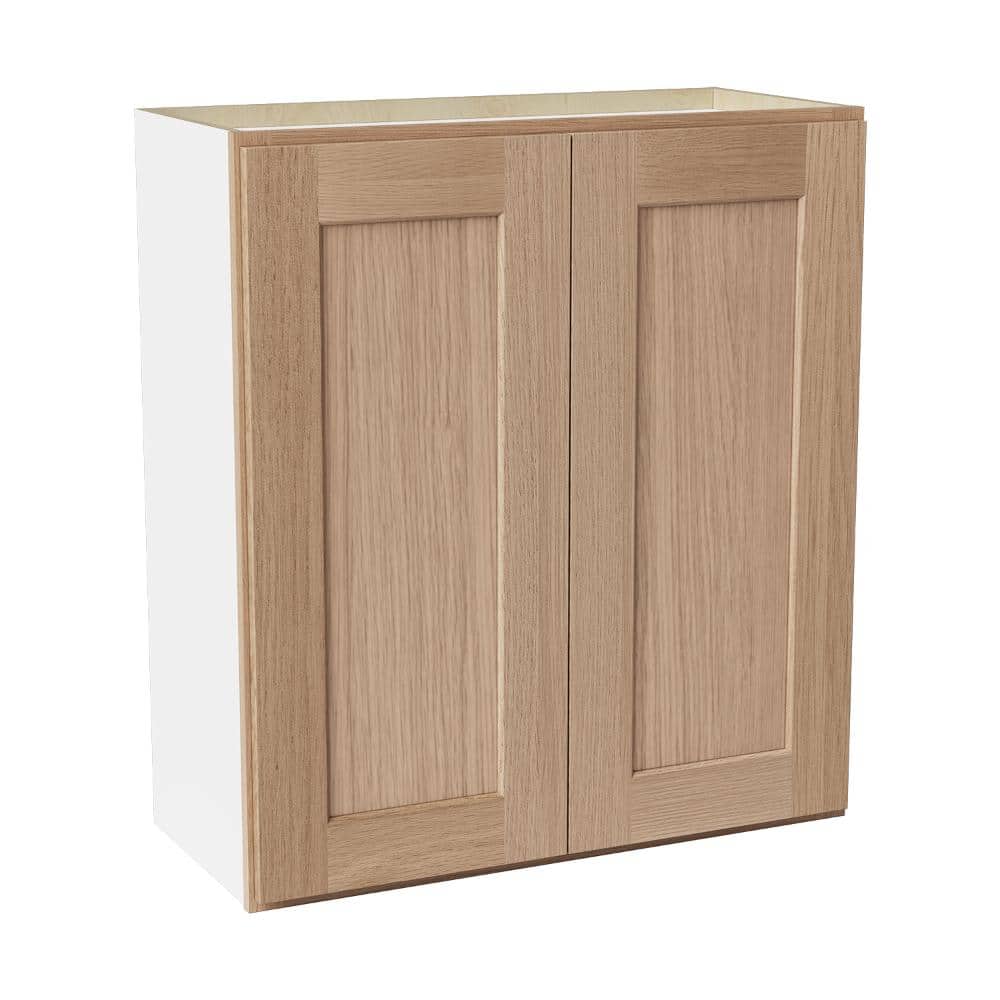 27 in. W x 12 in. D x 30 in. H Ready to Assemble Solid Wood Shaker Wall Kitchen Cabinet in Oak price history on PriceWatchPro