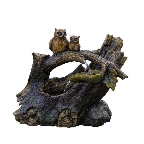 Jeco Tree Trunk and Owls Water Fountain