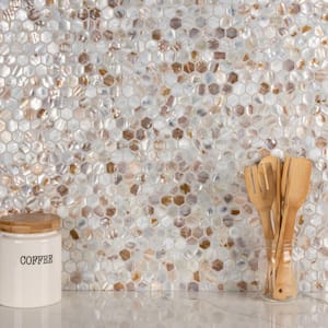 Conchella Hex Natural 11-1/2 in. x 11-5/8 in. Natural Shell Mosaic Tile (0.95 sq. ft./Each)