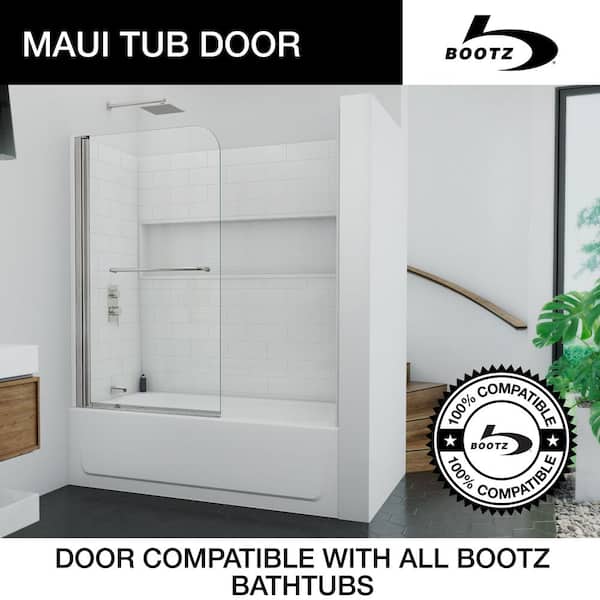 maui✰  Bootz Industries Maui 34 in. W x 58 in. H Frameless Pivot