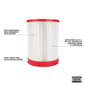 Large Wet/Dry Shop Vacuum HEPA Filter (1-Pack)