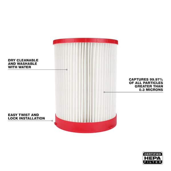 Large Wet/Dry Shop Vacuum HEPA Filter (1-Pack)