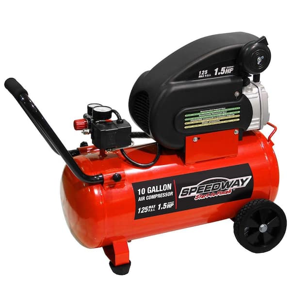 SPEEDWAY 10 Gal. Portable Electric Air Compressor with Pneumatic Tires