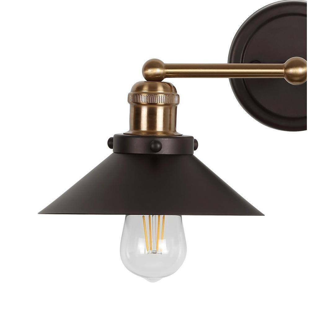 Elegant Oil Rubbed Bronze & Brass 3-Light Vanity Wall Fixture