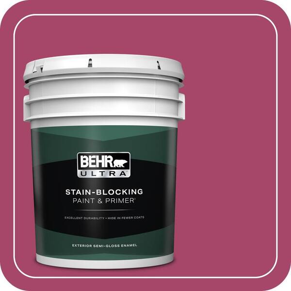 BEHR ULTRA 5 gal. Home Decorators Collection #HDC-SM14-1 Fuschia Flair Semi-Gloss Enamel Exterior Paint & Primer